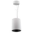 Lámpara suspendida que permite alojar el LED profesional HOTEL SPOT LED de Ø55 de 9 ó 15W para la iluminación general de todo tipo de ambientes. De estilo minimalista fabricado en aluminio de alta calidad y lacado en color blanco mate. Ideal para proyectos profesionales. Incluye reflector basculante.
