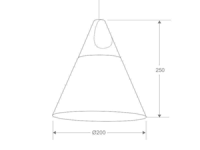Lámpara colgante para Bombillas LED E27. KONO es una colección de lámparas colgantes, con un cuerpo hecho de madera maciza y una lámina de aluminio de alta calidad y lacado en color para envolver la bombilla que se convierte en un punto esencial de la luz.