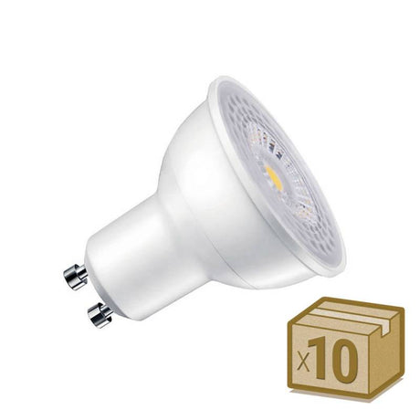 Bombilla LED tipo dicróica de base GU10 de alta potencia lumínica El reemplazo perfecto para halógenos de las vitrinas y escaparates. Ahorro de hasta el 90% en su consumo de luz