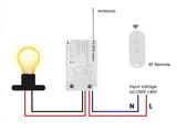 Mando a distancia RF + controlador ON/OFF AC100-250V con una carga máxima para LED de 300 W y halógeno de 1000 W. Ideal para lámparas sumergibles, iluminación o cualquier otro dispositivo eléctrico.