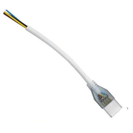 Cable que permite la conexión de tira led 220V RGB de dos filas con facilidad y seguridad con un controlador externo RGB de 4 hilos.