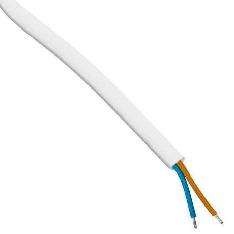 Cable eléctrico plano de 2 hilos, con cubierta color blanco.