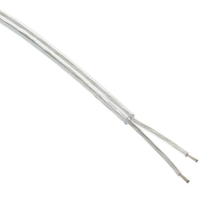Cable eléctrico 2x1mm redondo con cubierta transparente de 2 hilos color silver y un diámetro exterior de Ø 6mm