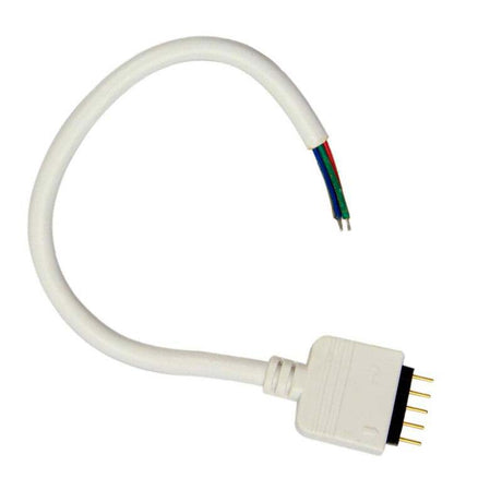 Cable con conector Macho de 5 pin para la conexión directa de una tiras LED multicolor RGBW. Tiene una longitud de 15 cm.