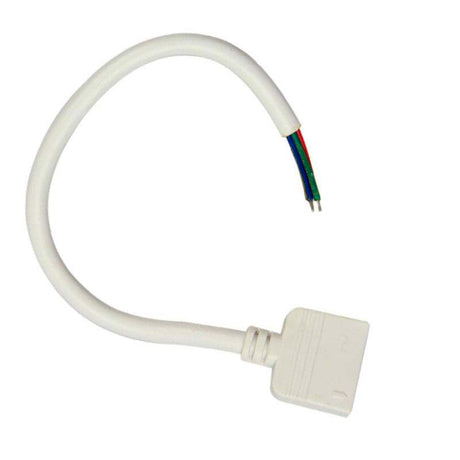 Cable con conector Hembra de 5 pin para la conexión directa de una tiras LED multicolor RGBW. Tiene una longitud de 15 cm.