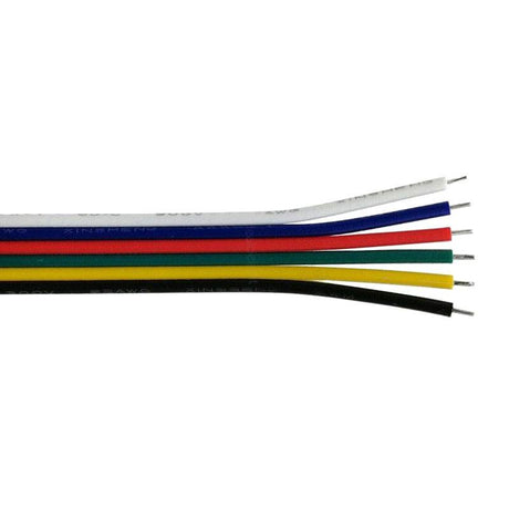 Cable de 6 hilos especial para conexiones de tiras RGB+CCT, tiras de LED RGBW. Los metros que solicites se servirán en un solo tramo.