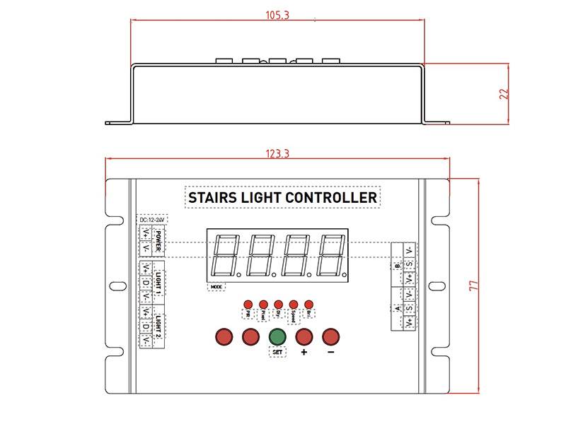 Kit de controlador + sensores para iluminar los peldaños de escaleras, pasillos etc. de forma automática con posibilidad de crear diversos efectos de iluminación. Un sistema único y de fácil instalación.