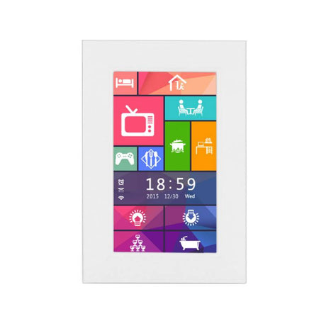 Panel táctil LCD con interface configurable que permite acceder al control de los distintos elementos del sistema DALI de una forma sencilla.