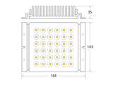 Módulo óptico de LED con chip led Bridglux SMD5050 de 8 núcleos de alta luminosidad de 165lm/w de eficacia luminosa y driver Philips programable, desde 10w hasta 65W y regulable 1-10V con 5 fases. Este modulo IP65 esta pensado para colocar en farolas Villa y Fernandina.