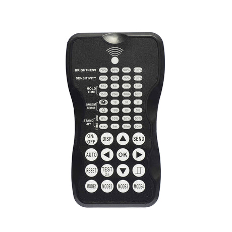 Mando a distancia para la Campana LED UFO Programable (Ref. LD1160681). Controla el encendido y apagado, consumo, brillo, ajustar la sensibilidad del sensor, tiempo de espera y de encendido. Consigue ahorros de hasta un 80%