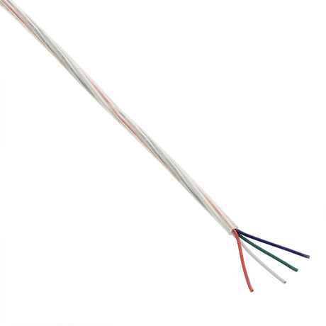 Cable eléctrico con cubierta transparente de 4 hilos x 0.30mm para conexiones de tiras RGB.