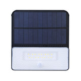 Foco LED compacto "todo en 1" con panel solar integrado de alta capacidad. Incorpora sensor de movimiento y luminosidad. 3 modos de funcionamiento y batería reemplazable.
