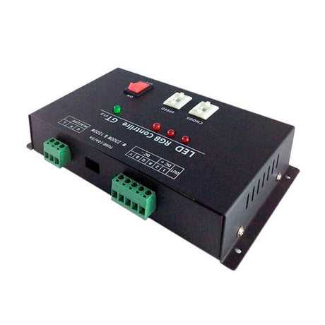El controlador GT para tiras NEON FLEX con chip led SMD5050 RGB ofrece un control total con el que es posible seleccionar el color, efecto, velocidad, etc. Controla hasta 100 metros de tira NEON Flex RGB.