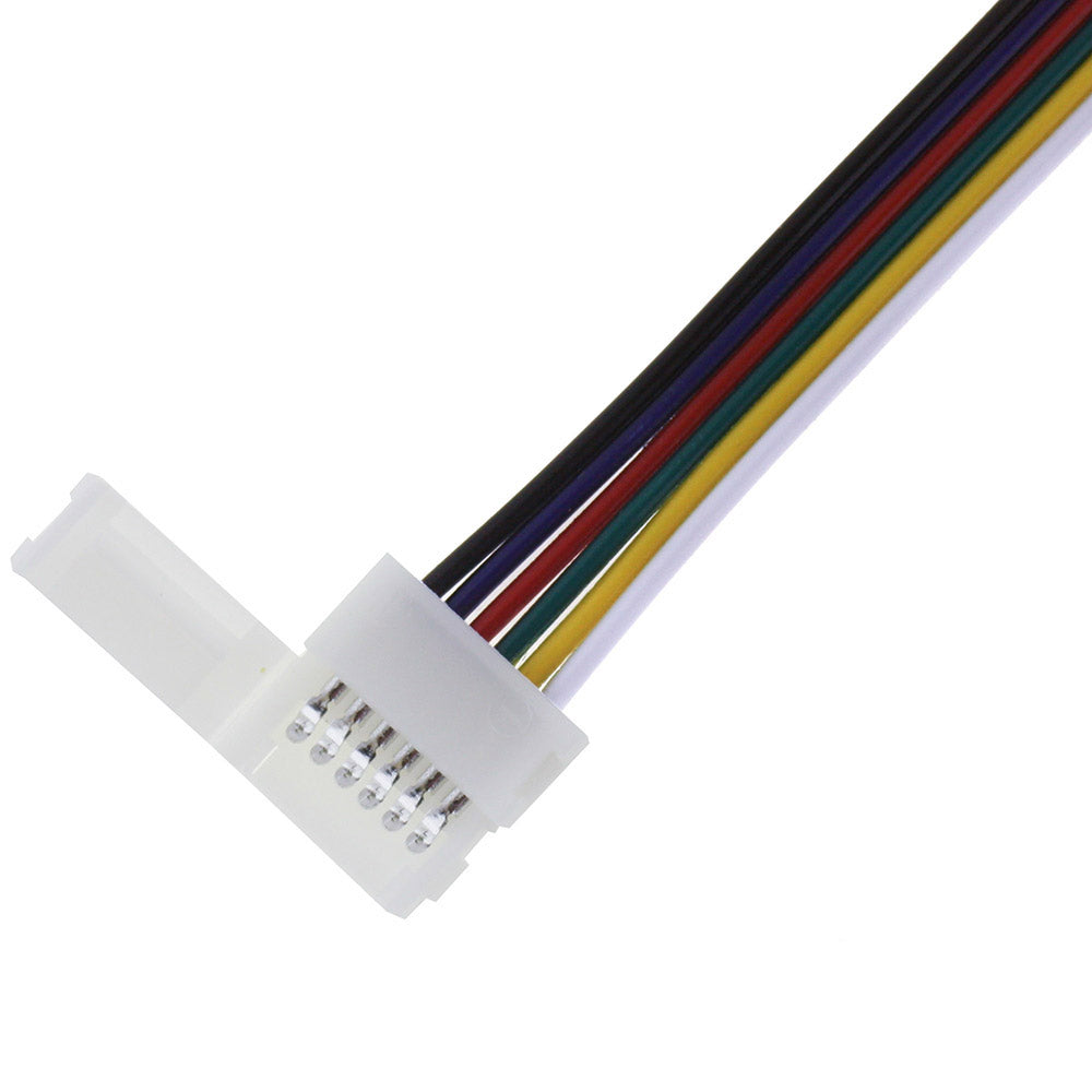 Cable conector para la conexión de tiras LED RGB+CCT con 2 conectores rápidos.