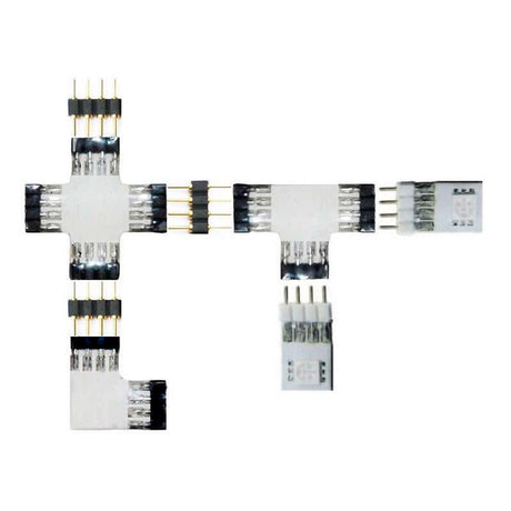 Conector rígido de Macho a Macho de 4 Pin para la conexión directa entre tiras LED multicolor RGB