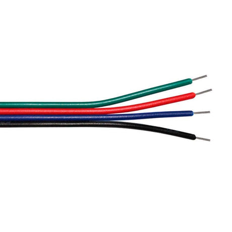 Cable de 4 hilos especial para conexiones de tiras RGB o Blanco dual. Los metros que solicites se servirán en un solo tramo.
