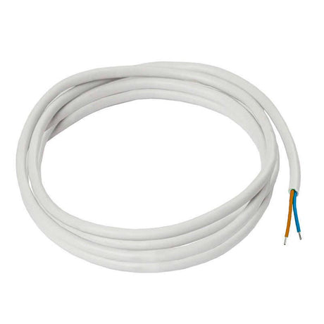 Cable eléctrico redondo de 2 hilos, con cubierta color blanco.