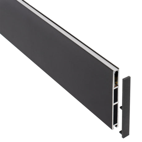Tapas de aluminio lacado en color negro mate para el perfil PHANTER S3