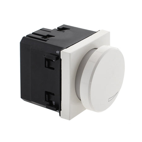 Regulador de intensidad de luz 220V para led y lámparas de bajo consumo desde 2 a 100W NIESSEN modelo N2260.3 BL. Incluye marco metálico y frontal blanco.