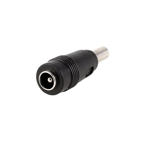 Permite adaptar cables con clavija DC hembra de medida Ø5,5mm (exterior) Ø2,1mm (pin interior) a DC macho de medida Ø5,5mm (exterior) Ø2,5mm (interior)