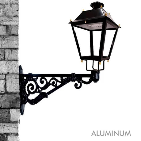 El brazo Villa 52cm es de estilo clásico especialmente diseñado como soporte a pared o columna Villa, para luminarias ornamentales del tipo Villa.