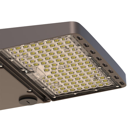 Farola de altas prestaciones con LED chip LUMILEDS de 160lm/w,  Con selector de potencia 80-100-120-150W, color de luz 3000K-4000K-6000K, y regulación 1-10V. Cuerpo orientable. Equipo de alimentación electrónico IP-65 Clase I. Apertura fácil para mantenimiento. 