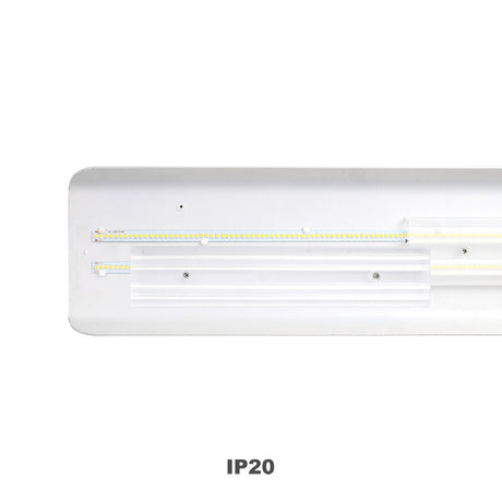 Campana lineal LED de máxima calidad con chip led  Lumileds y Driver Philips Xitanium. Diseñado para talleres, fábricas, almacenes, grandes superficies, super mercados. Instalación en superficie o suspendido. Garantía 5 años.