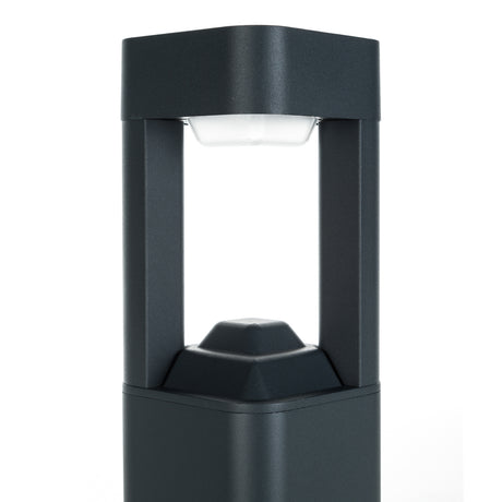 Lámpara Pie LED Exterior IP54  120x300mm 10W Gris Aluminio + PC [SL16-080A_G-WW]