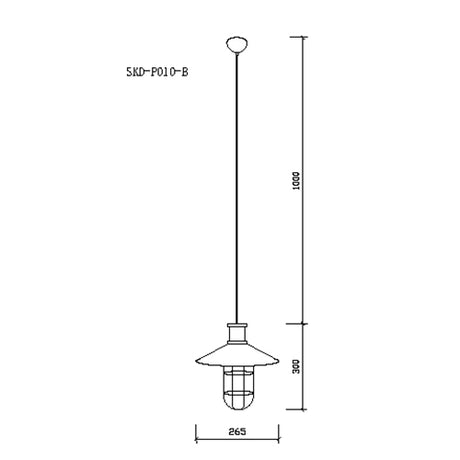Lámpara Colgante estilo industrial Acero Ø 265Mm (Sin Bombilla) Negro Payton [SKD-P010-B]