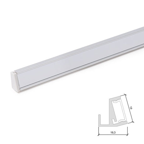 Perfíl de Aluminio para LEDS uso en Estanterías Cristal  Espesor 6mm - Tira de 1 Metro