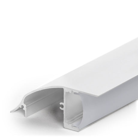 Perfíl Aluminio para Tira LED Blanco Instalación Pared - Difusor Opal - 1M