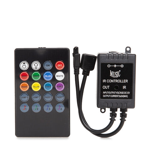 Controlador Musical 12/24VDC para Tiras LEDs RGB hasta 72W