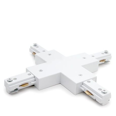 Conector X para Carril Trifásico Focos de LEDs Color Blanco