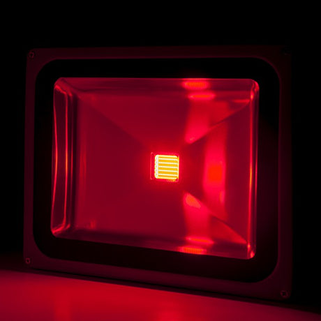 Foco Proyector de LEDs para Exterior BRICO 50W 4250Lm 30.000H Rojo