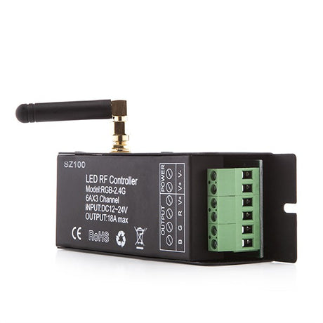 Controlador Multi-Zona 2,4G para Tiras de LEDs RGB con Mando 12-24VDC hasta 216/432W