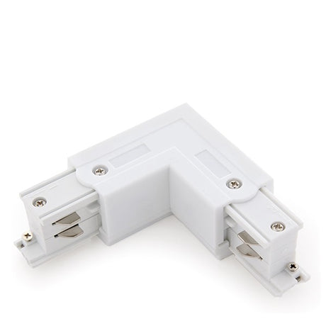 "L" Connector for 3-Phase Rail White