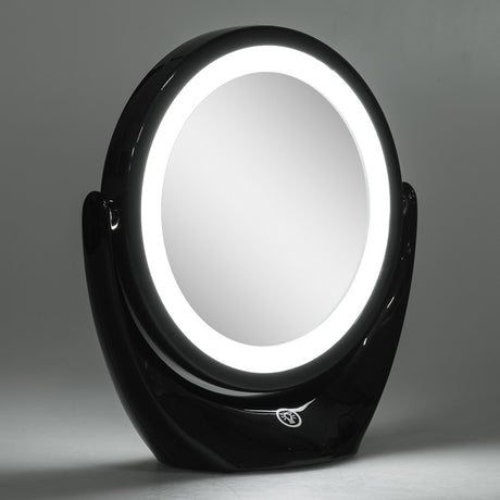 Espejo Iluminado Maquillaje  Ø14,2Cm Recargable-Regulable Negro