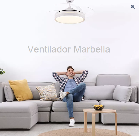 Ventilador Marbella Mini, de 4 aspas abatibles, con motor DC ultra silencioso de 20W y 6 velocidades