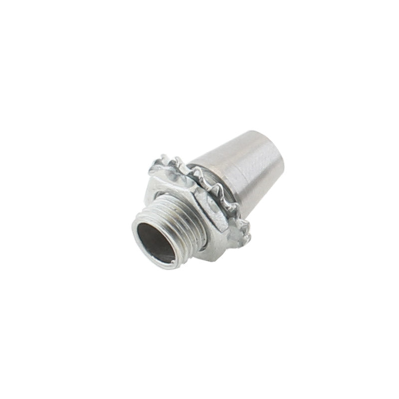 Pieza para aprisionar el cable de acero o el cable redondo de 2 hilos para colgar luminarias led. Ideal para descolgar perfiles led. Con diamétro de tuerca exterior de Ø 10mm y diámetro  interior para el paso de cable de Ø 5mm