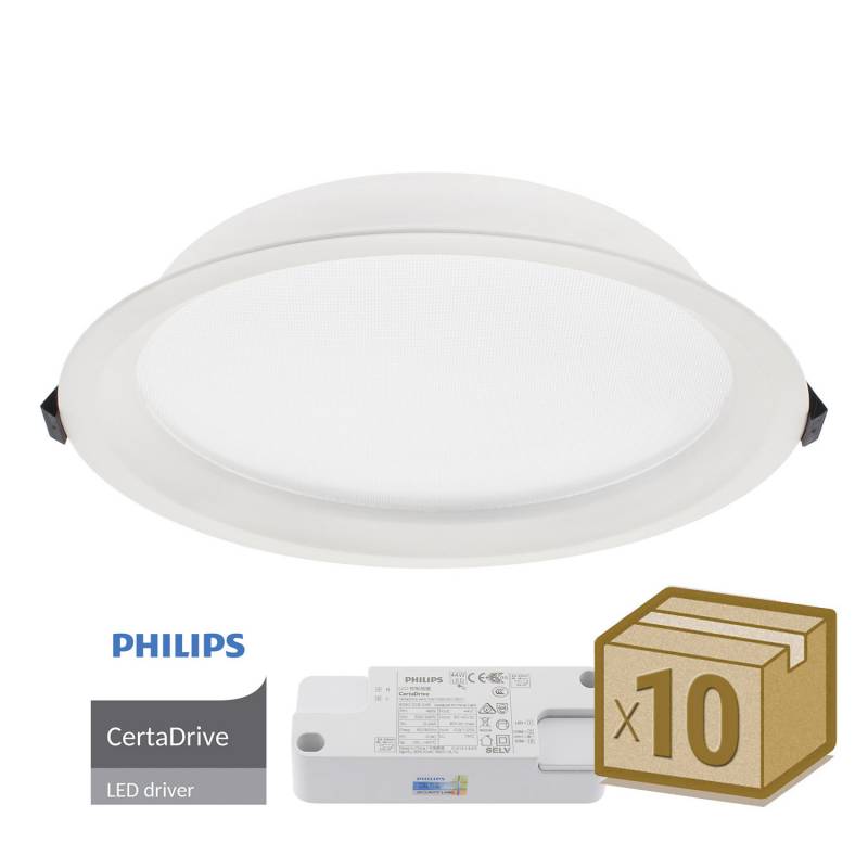 Downlight led empotrable con selector de temperatura de color blanco cálido, blanco neutro o blanco frío, con amplio difusor UGR17 y ángulo de apertura. Downlight led de máxima calidad y altas prestaciones que permite iluminar de forma general todo tipo de espacios. Gran potencia y mínimo consumo para el ahorro. Con Driver Led Certadrive