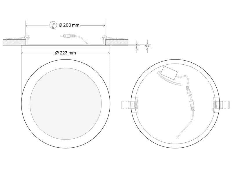 Pack de 2 unidades de Luminaria led con cuerpo de aluminio y amplio difusor, gran ángulo de apertura. Proporciona iluminación general con una máxima eficiencia.