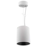 Lámpara suspendida que permite alojar el LED profesional HOTEL SPOT LED de Ø55 de 9 ó 15W para la iluminación general de todo tipo de ambientes. De estilo minimalista fabricado en aluminio de alta calidad y lacado en color blanco mate. Ideal para proyectos profesionales. Incluye reflector basculante.