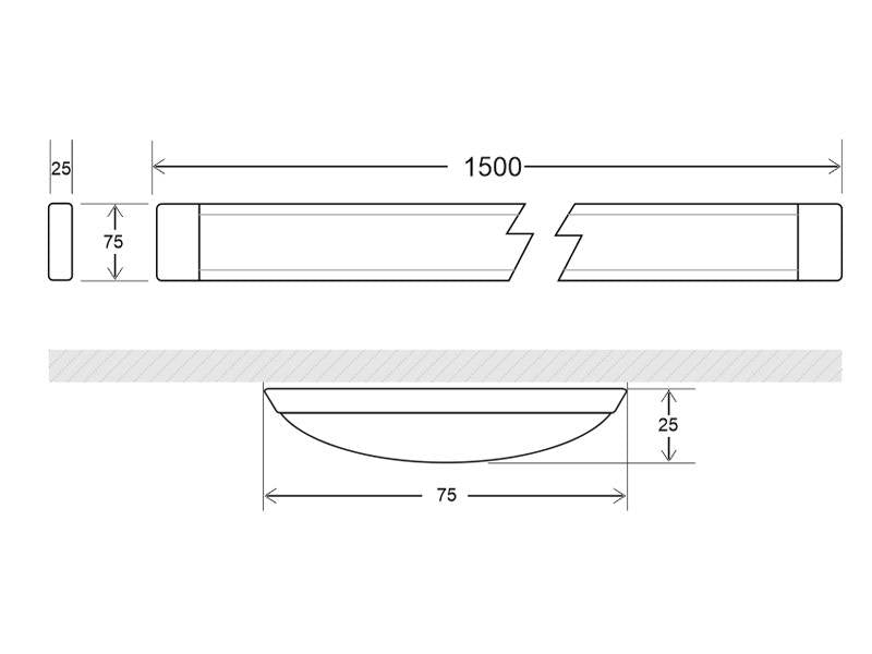 Luminaria de superficie lineal que ofrece una iluminación general a través del difusor de policarbonato opal que crea un ambiente perfecto para cualquier estancia.