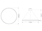 Luminaria de suspensión que permite múltiples composiciones creativas en combinación con otras lámparas RING. La difusión de la luz en todo el anillo a través de un policarbonato opalizado de alta difusión crea un ambiente perfecto para cualquier estancia. Incluye dos driver TRIAC regulables. Lacada en color negro.