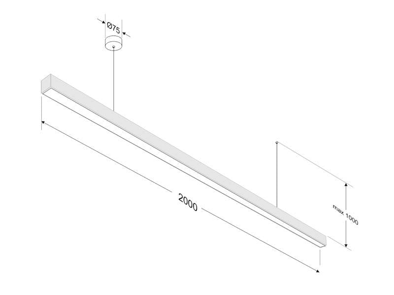 Luminaria de suspensión lineal que ofrece una iluminación general a través del difusor de policarbonato opal que crea un ambiente perfecto para cualquier estancia.