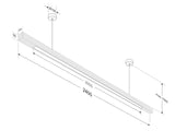 Lámpara Led de grandes dimensiones de suspensión lineal que ofrece una iluminación general a través del difusor de policarbonato opal ideal para grandes estancias, mesas de reuniones, etc.  Incluye chip led Samsung SMD2835 de alta densidad de color blanco cálido y frío con lo que puedes seleccionar la temperatura de color e intensidad con el mando a distancia incluido.