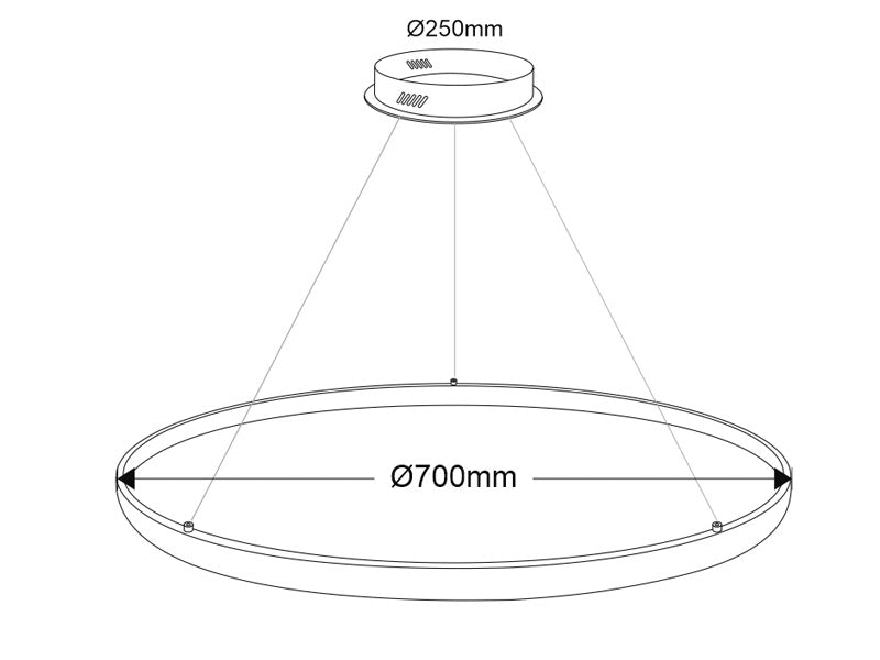 Luminaria de suspensión que permite múltiples composiciones creativas en combinación con otras lámparas CYCLE. La difusión de la luz en todo el anillo a través de una cubierta de silicona opal de alta difusión crea un ambiente perfecto para cualquier estancia.