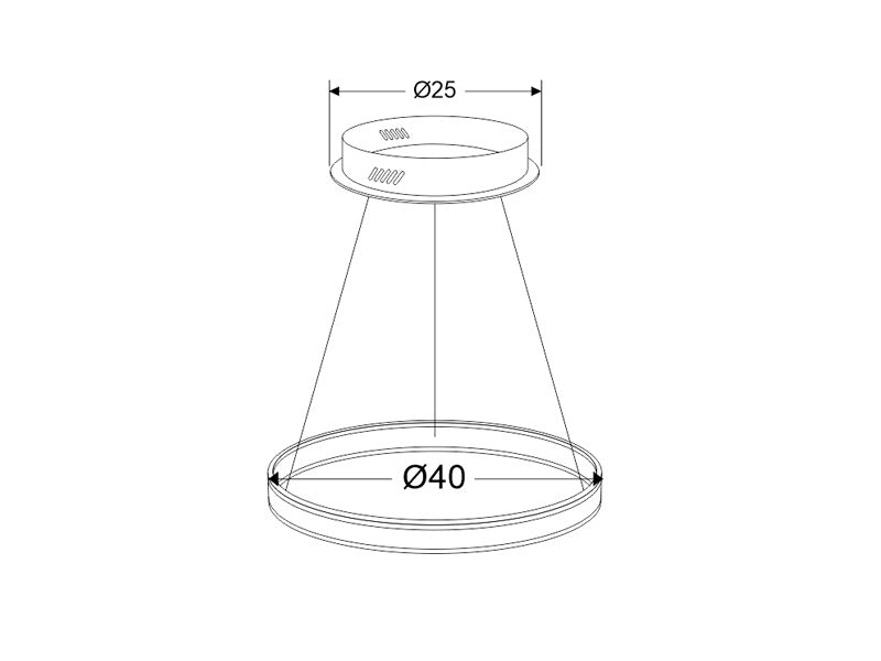 Luminaria de suspensión CCT (blanco dual 3000K-6000K) con mando a distancia que permite múltiples composiciones creativas en combinación con otras lámparas RING. Dispone de dos aros de difusión (inferior y superior) de acrílico opalizado que crea un ambiente perfecto para cualquier estancia.