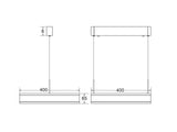 Luminaria de suspensión CCT (blanco dual 3000K-6000K) con mando a distancia que permite múltiples composiciones. Dispone de dos difusores (inferior y superior) de acrílico opalizado que crea un ambiente perfecto para cualquier estancia.