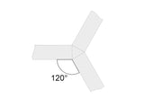 Pieza de conexión de las luminaria de suspensión lineal MOD. Se pueden hacer composiciones modulares con múltiples formas de forma suspendida o en superficie con los módulos de conexión opcionales.